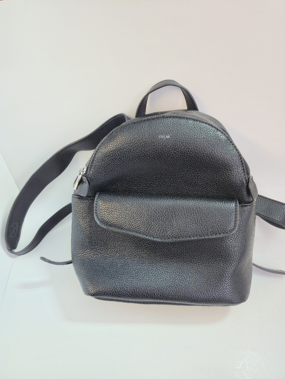 Colab Black Vegan Leather Backpack Style Purse Bag